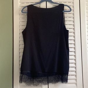 Ann Taylor Silk lace lined shell top